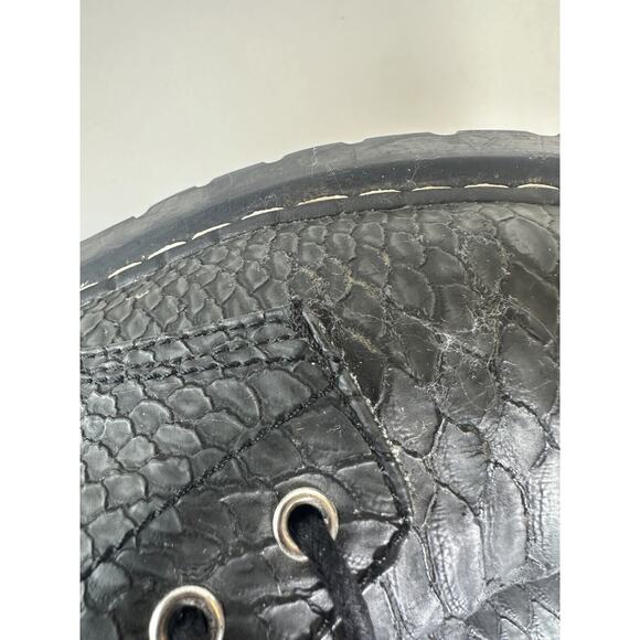 T.U.K. Reptile Pattern Combat Boot Y2k 90's Grunge Punk Gray US Women's Size 10 - Picture 10 of 16
